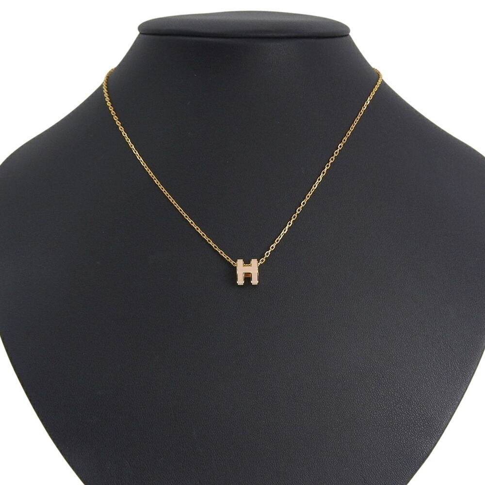 Hermes Mini Pop H Necklace GP Rose Dragee Pink - Picture 6 of 7